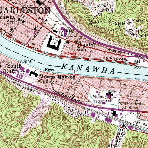 Topographic Map of Venable Branch, WV