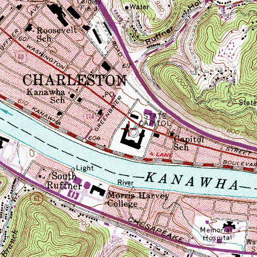 Topographic Map of West Virginia Legislative Reference Library, WV