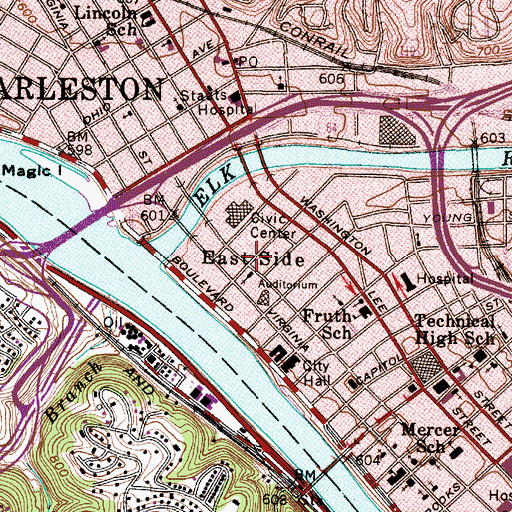 Topographic Map of Beni Kedem Temple, WV