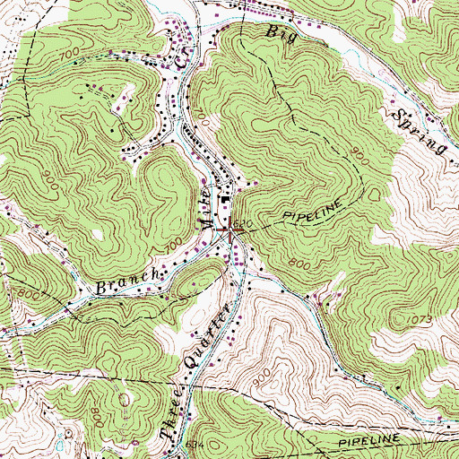 Topographic Map of Green Valley, WV