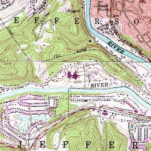 Topographic Map of Hayes Middle School, WV