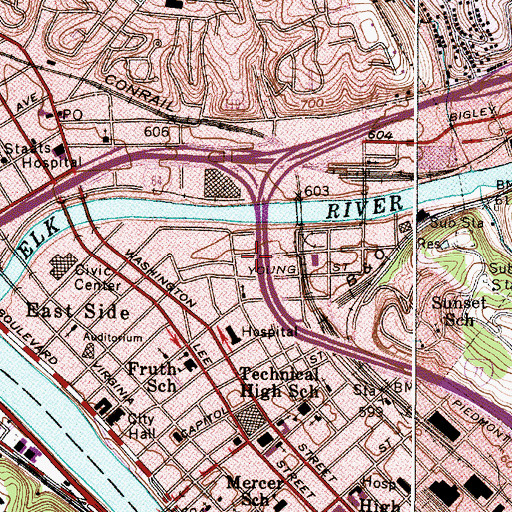 Topographic Map of Holy Spiritual Church of God, WV