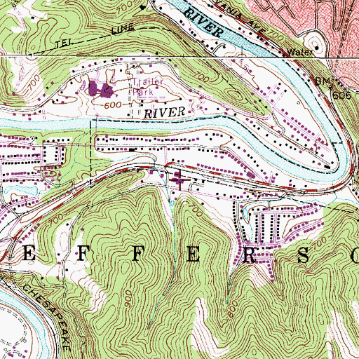Topographic Map of Lakewood Elementary School, WV