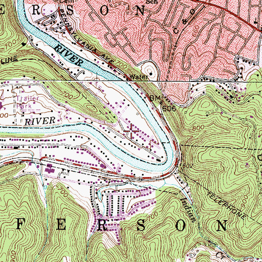 Topographic Map of Lone Oak Park, WV
