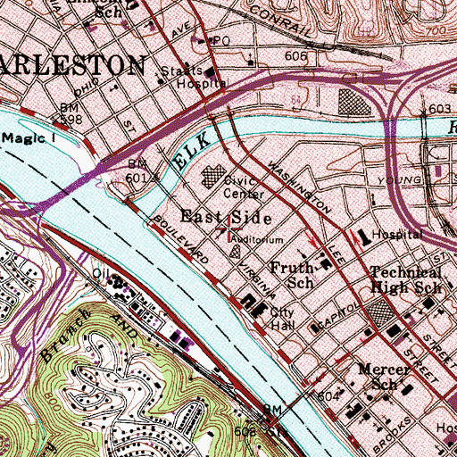 Topographic Map of Open Door Apostolic Church, WV