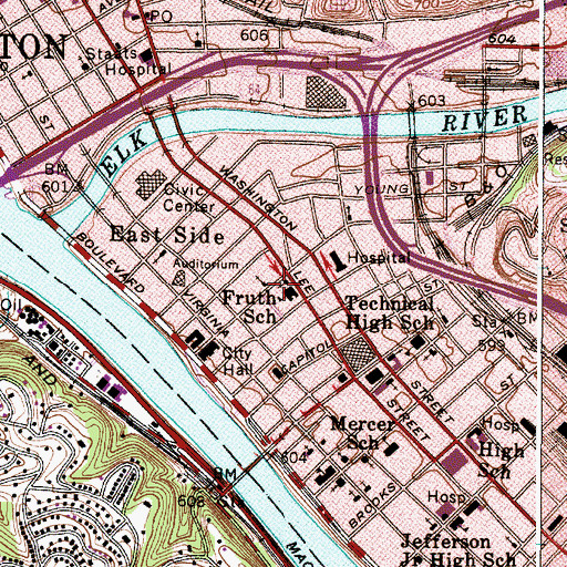 Topographic Map of Saint George Orthodox Church, WV