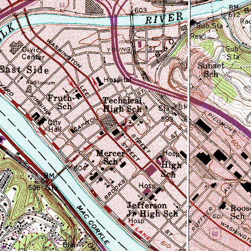 Topographic Map of Saint Marks United Methodist Church, WV
