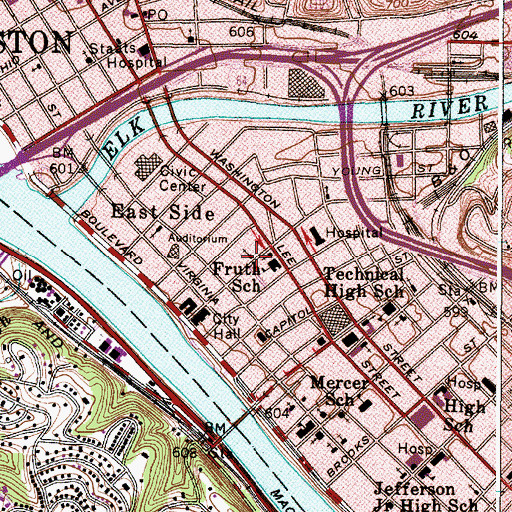 Topographic Map of Saint Paul African Methodist Episcopal Church, WV