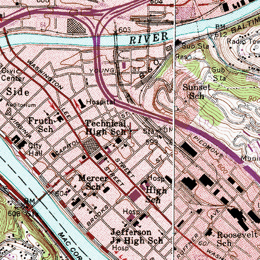 Topographic Map of Simpson Memorial United Methodist Church, WV