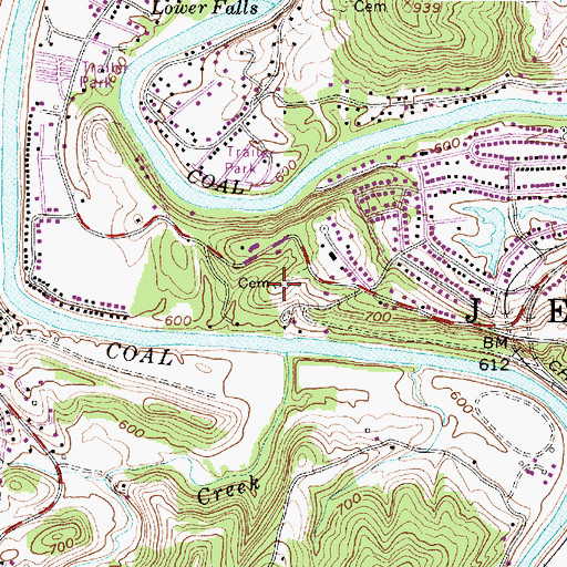 Topographic Map of Sutherland-White Cemetery, WV