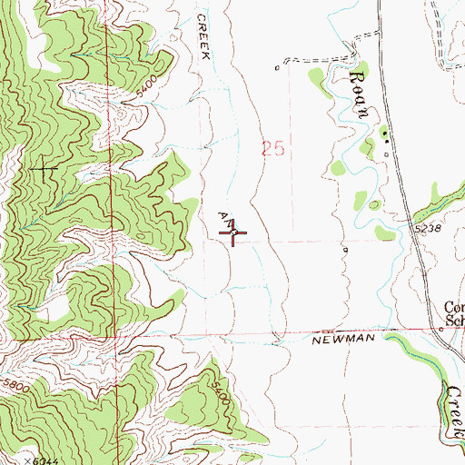 Topographic Map of Creek and Newman Ditch, CO