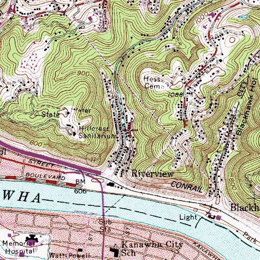 Topographic Map of Allen Chapel African Methodist Episcopal Church, WV
