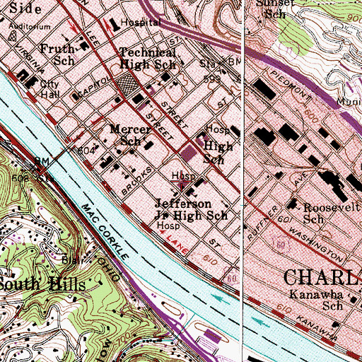 Topographic Map of Baptist Temple, WV
