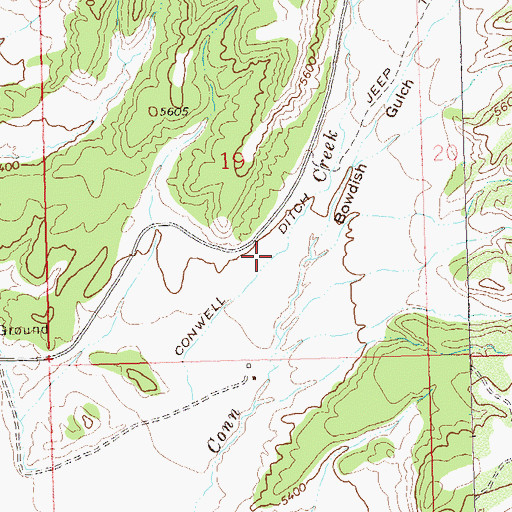Topographic Map of Conwell Ditch, CO