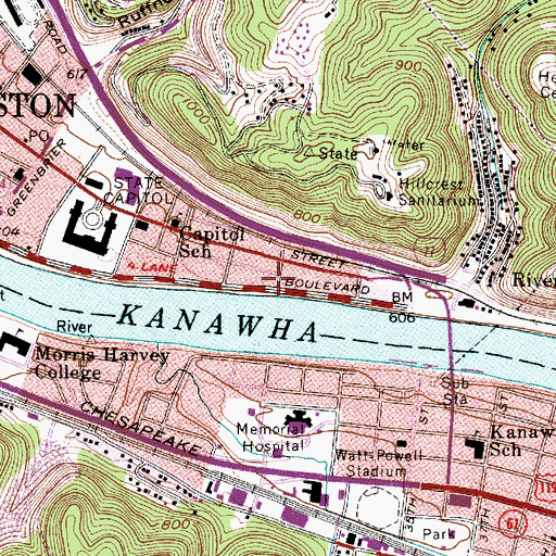 Topographic Map of Bnai Israel Temple, WV