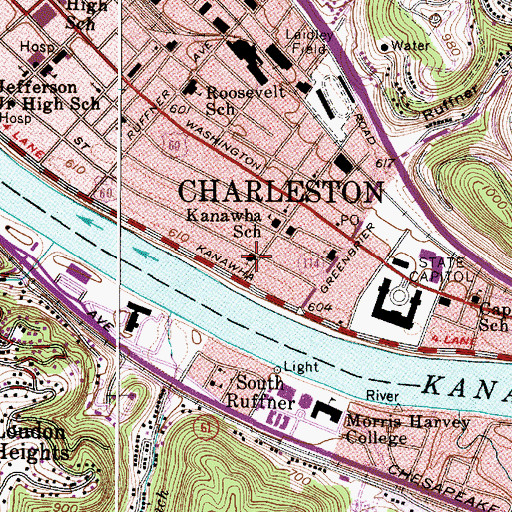 Topographic Map of Bnai Jacob Synagogue, WV