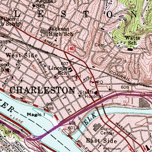 Topographic Map of Calvary Baptist Church, WV