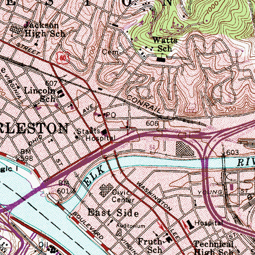 Topographic Map of Central United Methodist Church, WV