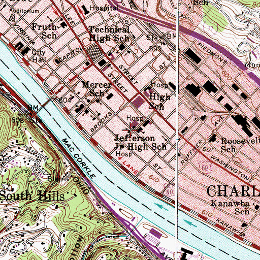 Topographic Map of Christ United Methodist Church, WV