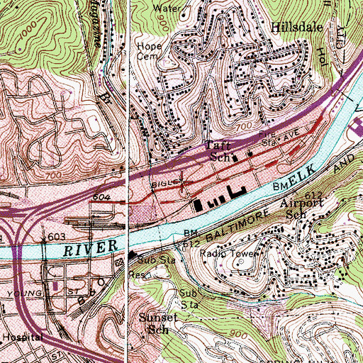 Topographic Map of Church of the Nazarene, WV