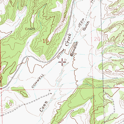 Topographic Map of Bowdish Gulch, CO
