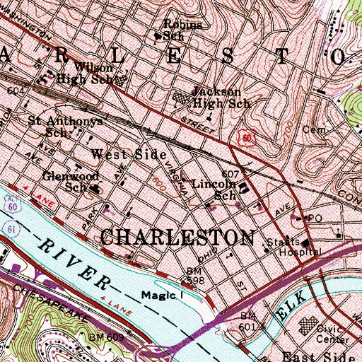 Topographic Map of First Advent Christian Church, WV