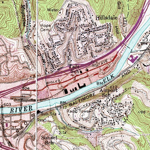 Topographic Map of First Assembly of God Church, WV