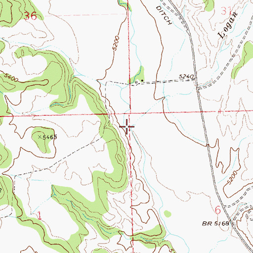 Topographic Map of Logan Wash, CO