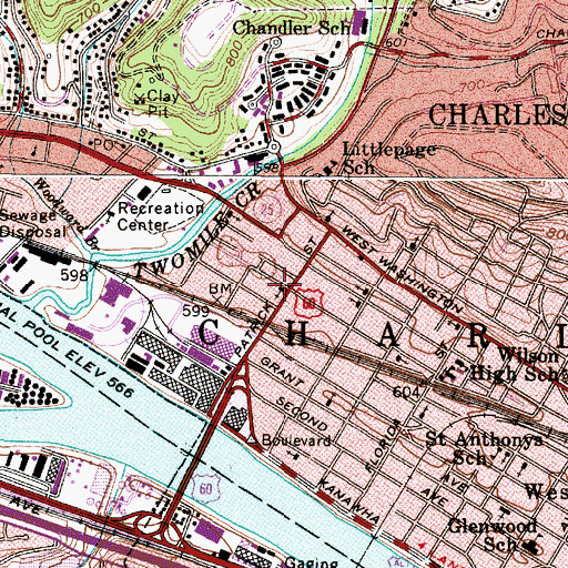 Topographic Map of First Pentecostal Church, WV