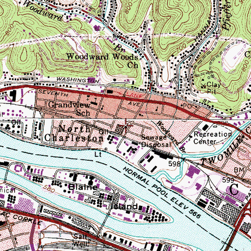 Topographic Map of Grace Methodist Church, WV