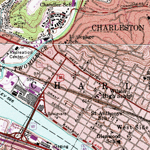 Topographic Map of Mountain Mission Church, WV