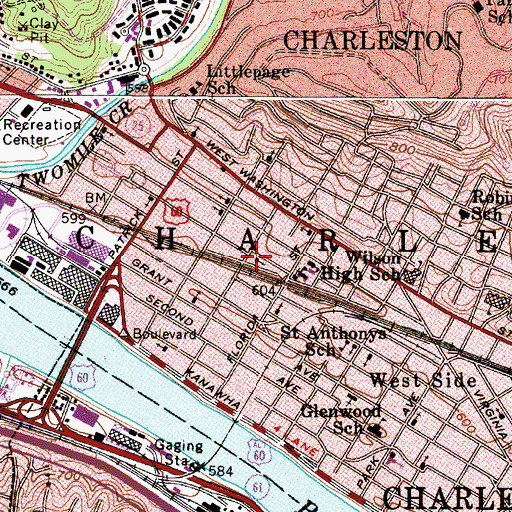 Topographic Map of Parsons Chapel Adventist Church, WV