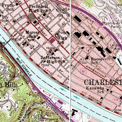 Topographic Map of Piedmont Elementary School, WV