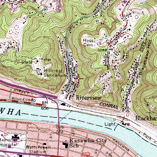 Topographic Map of Riverview School (historical), WV