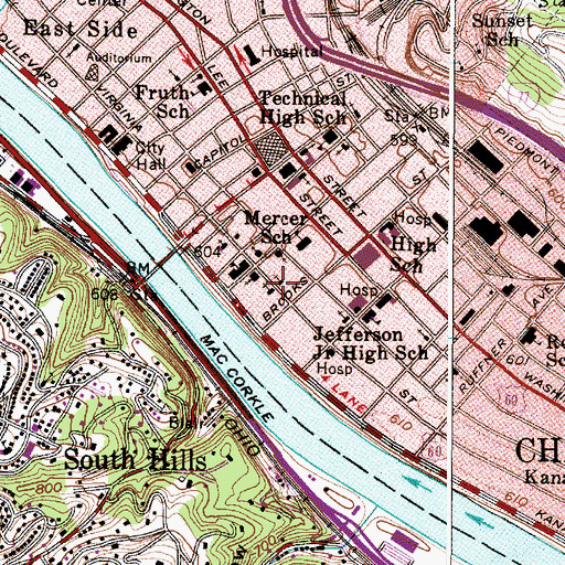 Topographic Map of Sacred Heart Convent, WV