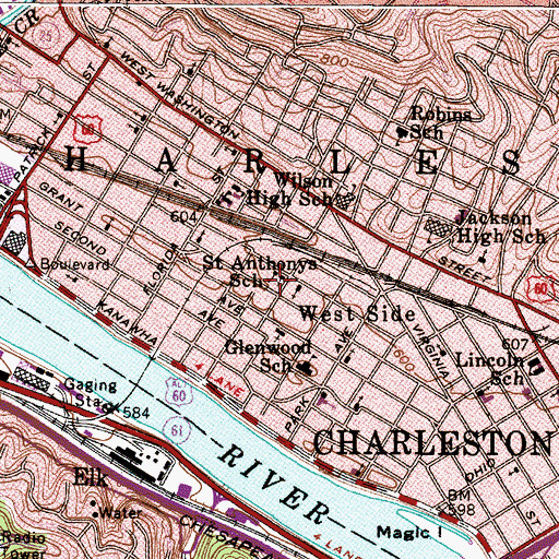 Topographic Map of Saint Anthony Roman Catholic Church, WV
