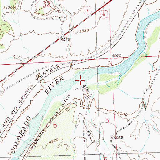 Topographic Map of Alkali Creek, CO