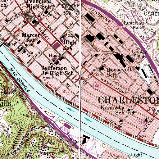 Topographic Map of Saint Pauls Lutheran Church, WV