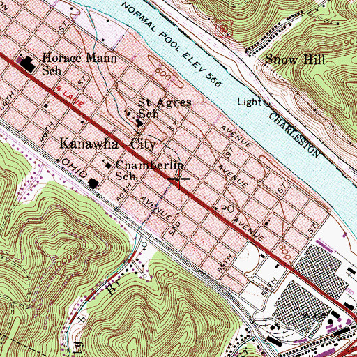 Topographic Map of Southeast Church of the Nazarene, WV