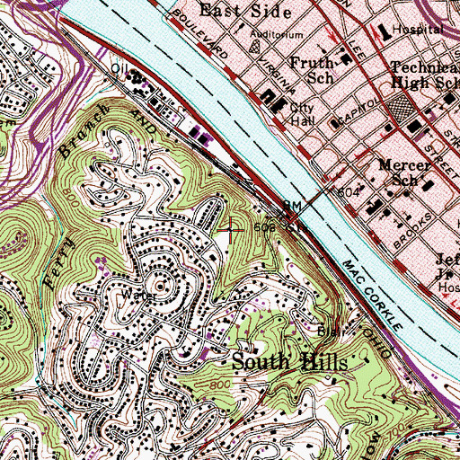 Topographic Map of Sunrise Bird Sanctuary Museum, WV