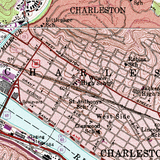 Topographic Map of Tiskelwah Elementary School (historical), WV