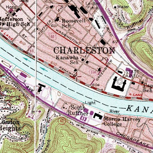 Topographic Map of Trinity Evangelical Lutheran Church, WV