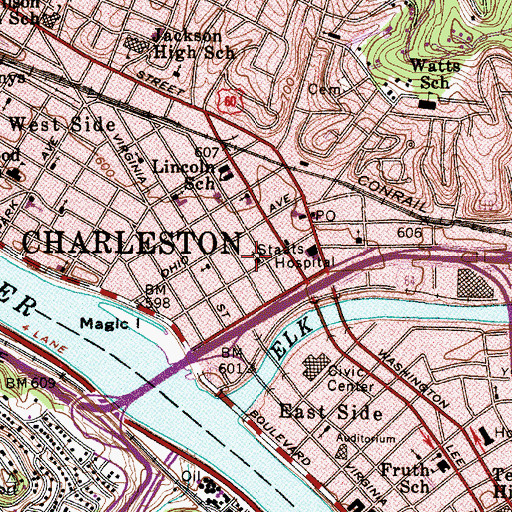 Topographic Map of Weekley United Methodist Church, WV