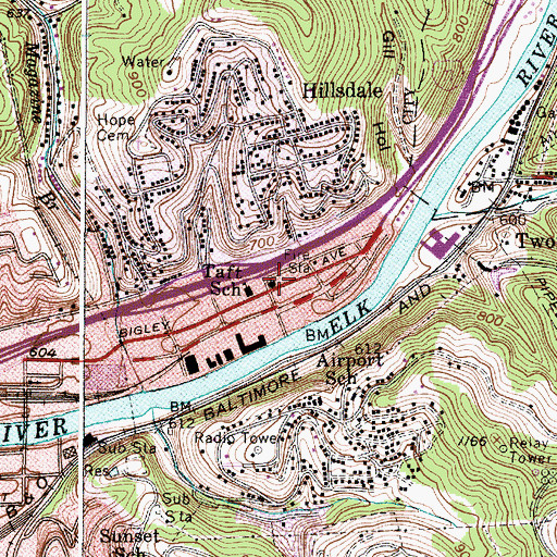 Topographic Map of Wesley United Methodist Church, WV
