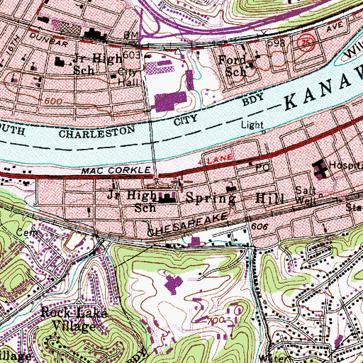 Topographic Map of Bethel Baptist Church, WV