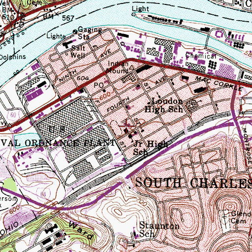 Topographic Map of Blessed Sacrament Roman Catholic Church, WV