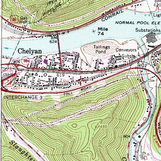 Topographic Map of Chelyan Methodist Episcopal Church, WV