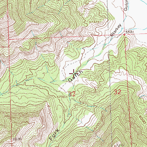 Topographic Map of South Fork Starkey Gulch, CO
