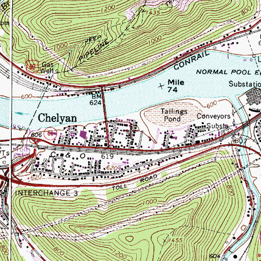 Topographic Map of Church of the Nazarene, WV