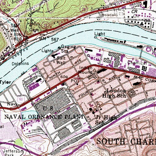 Topographic Map of Darlington United Methodist Church, WV